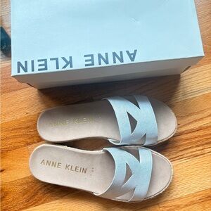 Anne Klein Women's Sandals - Light Blue and Beige